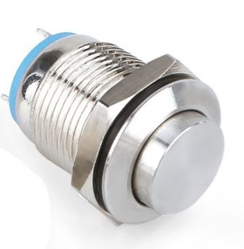 Swion 12mm Işıksız  Metal Buton 2P Çıkık